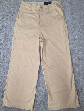 Converse Men's Beige Twill Cargo Pants 31W Flat Front Straight Leg Pockets